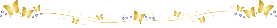 金色蝶模様の水平線デザインフォト